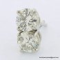 Genuine 1 ct Round DIAMOND Stud 14K WG Earrings SI2 H