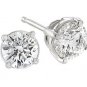 1 CT DIAMOND STUD EARRINGS SI H-COLOR ROUND WHITE GOLD
