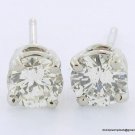 Genuine 1 ct ROUND DIAMOND STUD 14K WG EARRINGS SI2 I