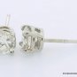 Genuine 1 ct ROUND DIAMOND STUD 14K WG EARRINGS SI2 I