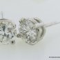 Genuine 1 ct ROUND DIAMOND STUD 14K WG EARRINGS SI2 I