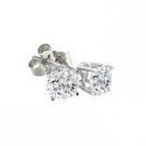 Genuine .57ct Round Diamond Stud Earrings14K White Gold