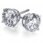Genuine 1 ct ROUND DIAMOND STUD 14K WG EARRINGS SI2 H