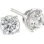 Genuine 1 ct ROUND DIAMOND STUD 14K WG EARRINGS SI2 H