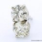 Genuine 1 ct ROUND DIAMOND STUD 14K WG EARRINGS SI2 H