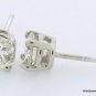Genuine 1 ct ROUND DIAMOND STUD 14K WG EARRINGS SI2 H