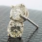 Genuine 1 ct ROUND DIAMOND STUD 14K WG EARRINGS SI2 H