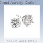 Genuine 1 ct ROUND DIAMOND STUD 14K WG EARRINGS SI2 H