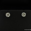 Genuine SI2 H 1 ct ROUND DIAMOND STUD 14K WG EARRINGS