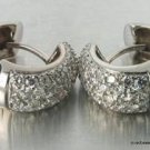 Genuine .50 Carat DIAMOND Pave Dome Hoops18K Gold SI2 H