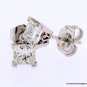 1 ct PRINCESS CUT DIAMOND STUD 14K WG EARRINGS VS2 H
