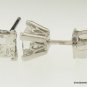 1 ct PRINCESS CUT DIAMOND STUD 14K WG EARRINGS VS2 H