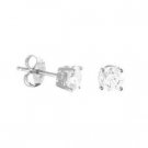 Genuine .46ct Round Diamond Stud Earrings14K White Gold