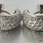 Genuine .50 Carat DIAMOND Pave Dome Hoops18K Gold H SI2