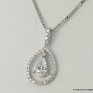 Genuine .85 carat Pear Shape Diamond Necklace 14K Gold