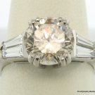 Genuine 1.73 ct Round Champagne Diamond Ring Platinum