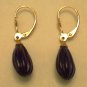 Estate Solid 14k Gold Lapis Lazuli Dangle Earrings