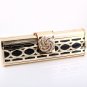 Chic Evening Clutch Bag Black-Gold Tone Swarovski Crystal