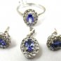 Glamorous 3.75 ctw Tanzanite & Diamond 14k Gold Set