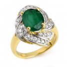 ACA Certified-3.29 ctw Emerald & Diamond Ring 14K Yellow Gold-Retail $2,870 ACA Certified-3.29 ctw Emerald & Diamond Ring 14K Yellow Gold-Retail $2,870