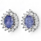 ACA Certified-3.63 ctw Tanzanite & Diamond Stud Earrings 14K White Gold ACA Certified-3.63 ctw Tanzanite & Diamond Stud Earrings 14K White Gold