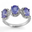 ACA Certified-3.08 ct Tanzanite & Diamond Ring White Gold