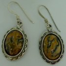 Vintage Dangle Sterling Silver Jasper Earrings Vintage Dangle Sterling Silver Jasper Earrings