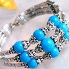 Beautiful 7" Tibet Silver 3-rows Turquoise Bracelet Beautiful 7" Tibet Silver 3-rows Turquoise Bracelet