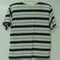 SEPARATE ISSUE Black & White Stripe KNIT SHORT SLEEVE TOP Large