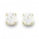 ACA Certified Natural 0.25 ctw Diamond Stud Earrings 14K Yellow Gold