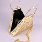 Modern Evening Bag-Metal Frame-Swarovski Crystal-Gold