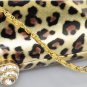 2012 High End Luxury Leopard Clutch Austrian Crystal Bag
