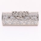 Peacock Filigree High Quality Silver Evening Bag-Austrian Rhinestones Crystal