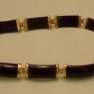 Exceptional Vintage 14k Gold Genuine Lapis Lazuli Link Bracelet Secure Clasp