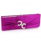 Satin Evening Clutch Bag-Genuine Austrian Crystal Rhinestone-Purple Satin Evening Clutch Bag-Genuine Austrian Crystal Rhinestone-Purple