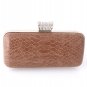 Python Evening Bag - Metal Frame - Swarovski Crystal - Brown