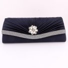 Dark Blue Flower Evening Clutch Bag with Austrian Crystal Rhinestone Dark Blue Flower Evening Clutch Bag with Austrian Crystal Rhinestone