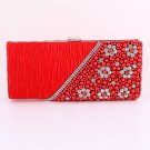 Brown - Evening Clutch Bag-Genuine Austrian Crystal Rhinestone-Satin