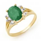 Certified-Genuine 2.03 ctw Emerald & Diamond Ring 14K Yellow Gold