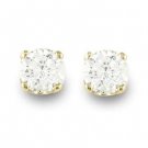 Certified Natural 0.25 ctw Diamond Stud Earrings 14K Yellow Gold