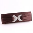 Brown High End Quality Satin Clutch Bag With Crystal Rhinestones Brown High End Quality Satin Clutch Bag With Crystal Rhinestones