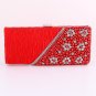 Black - Evening Clutch Bag-Pearl-Crystal Rhinestone on Front Side-Satin