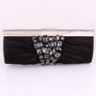 High Quality Clutch Black Bag European Jewel Crystal Elements on Front High Quality Clutch Black Bag European Jewel Crystal Elements on Front