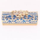 Peacock Filigree High Quality Blue Evening Bag-Austrian Rhinestones Crystal Peacock Filigree High Quality Blue Evening Bag-Austrian Rhinestones Crystal