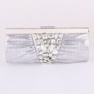 High Quality Clutch Silver Bag European Jewel Crystal Elements on Front High Quality Clutch Silver Bag European Jewel Crystal Elements on Front