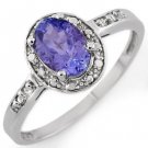 Certified-1.10ctw Tanzanite & Diamond Ring White Gold-Retail $820.00 Certified-1.10ctw Tanzanite & Diamond Ring White Gold-Retail $820.00