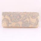 Evening Satin Clutch Bag Embroider Flower w/ Austrian Crystal Rhinestone-Gold Evening Satin Clutch Bag Embroider Flower w/ Austrian Crystal Rhinestone-Gold