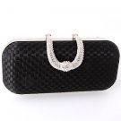 Dazzling Evening Clutch Bag Black - Silver Tone Frame Swarovski Crystal Dazzling Evening Clutch Bag Black - Silver Tone Frame Swarovski Crystal