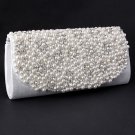 White Evening Clutch Bag - Pearl & Rhinestone On The Front White Evening Clutch Bag - Pearl & Rhinestone On The Front