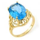 Certified-Genuine 8.0 ctw Blue Topaz Ring Yellow Gold-Retail $980.00 Certified-Genuine 8.0 ctw Blue Topaz Ring Yellow Gold-Retail $980.00
